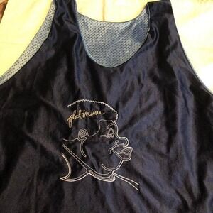 Fat Albert blue reversible embroidered jersey Tank Top plus size
